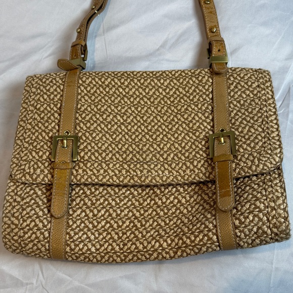 ERIC JAVITS Raffia shoulder bag,linen!Vintage! - Picture 3 of 7